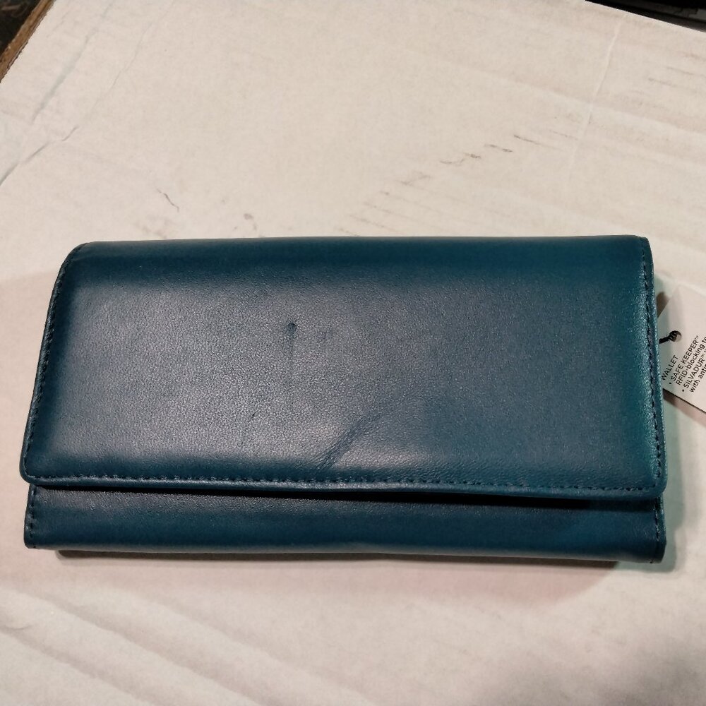 SONOMA Wallet Lamb Full Clutch Genuine Leather RFID Block 480 Corsair Blue